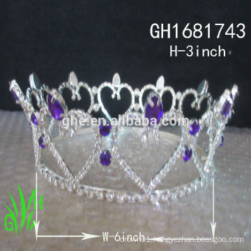 New designs rhinestone royal accessories wholesale tall pageant crown tiara